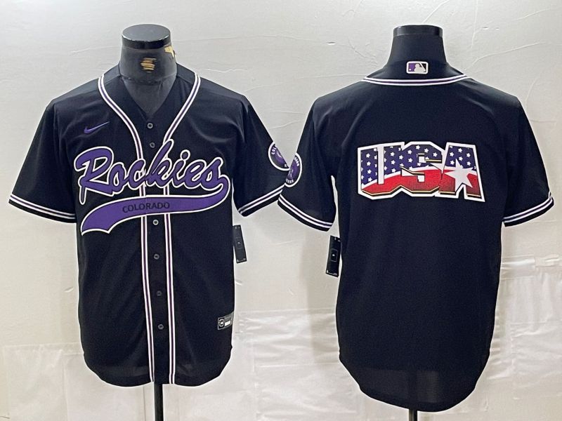 Men Colorado Rockies Blank Black Joint name Nike 2024 MLB Jersey style 3